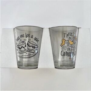 Disneyland Paris Glass Mugs Teacup Carousel Ride Rare Collectible Cups Set of 2